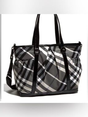 Burberry Black Nova Check Nylon Diaper Bag